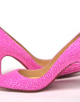 Hot Pink Embellished High Heels Pumps