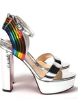 Silver/Multi Arendisc Alta Platform Heel