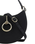 Elegant Black Calf Leather Shoulder Bag