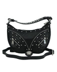 Elegant Black Leather Hobo Shoulder Bag