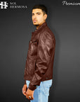 Men's Trucker Leather Jacket - Faraz
