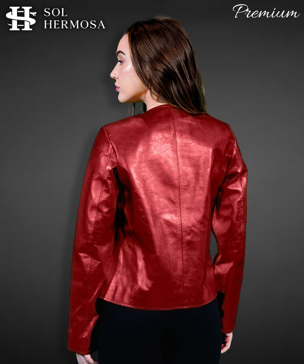 Women&#39;s Genuine Leather Jacket - Hestia