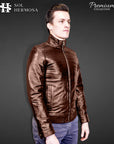 Men's Leather Bomber Jacket - Harry