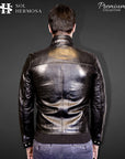 Leather Bomber Jacket For Men - Harry