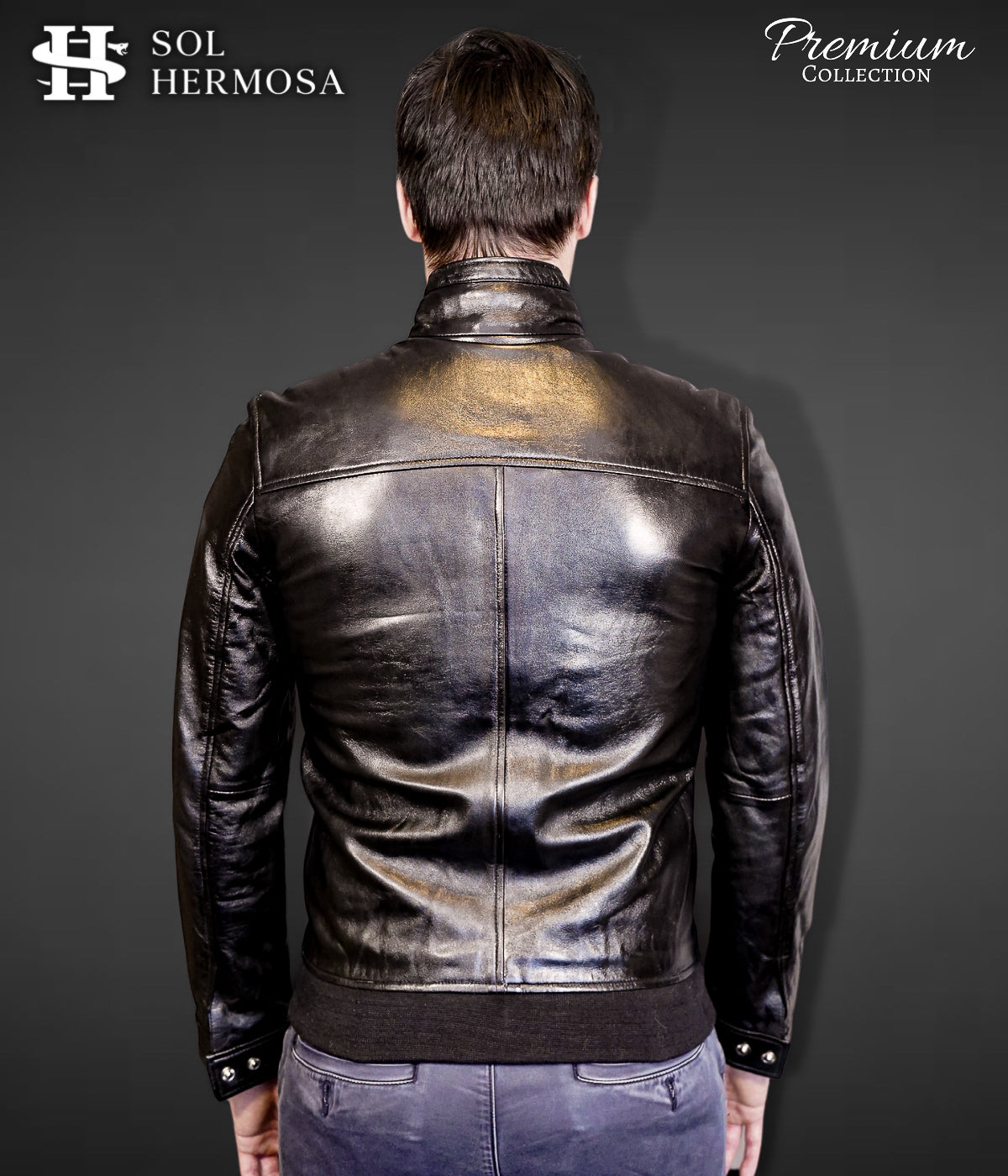 Men&#39;s Leather Bomber Jacket - Harry