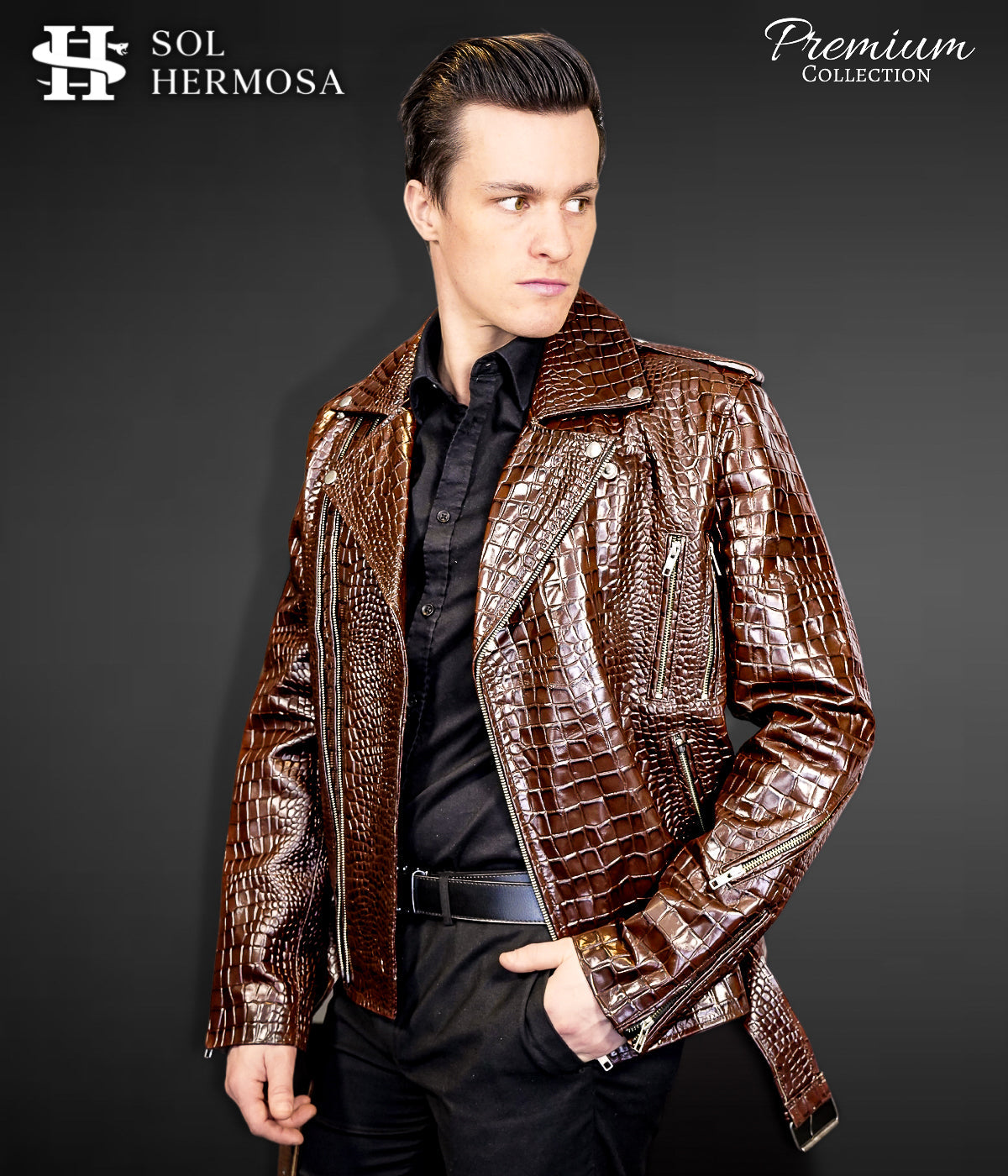 Classic Leather Jacket For Men - Hermes