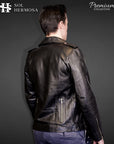 Men's Leather Biker Jacket - Hermes