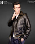 Classic Leather Jacket For Men - Hermes