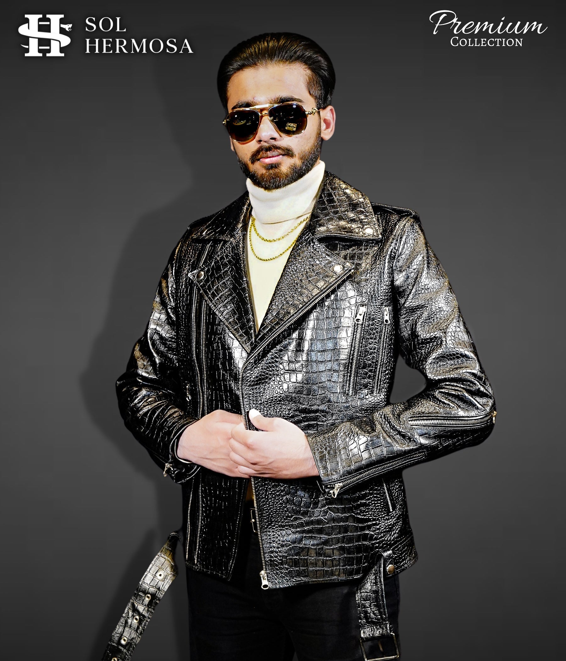 Classic Leather Jacket For Men - Hermes