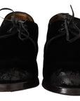 Elegant Black Velvet Derby Shoes