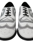 Elegant White Leather Derby Shoes