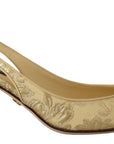 Gleaming Gold Crystal Slingback Heels