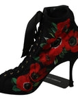 Elegant Floral Heel Booties