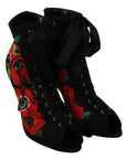 Elegant Floral Heel Booties