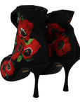 Elegant Floral Heel Booties