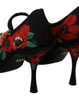 Floral Mary Janes Pumps with Crystal Detail