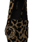 Elegant Leopard Crystal Gem Loafers