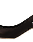 Elegant Black Leather Slingbacks Heels