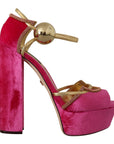 Ethereal Pink Velvet Crystal Sandals