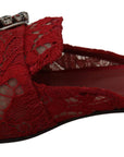 Radiant Red Slide Flats with Crystal Embellishments