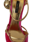 Ethereal Pink Velvet Crystal Sandals