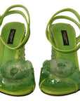 Enchanting Green Crystal Embellished Sandals