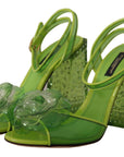 Enchanting Green Crystal Embellished Sandals