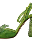 Enchanting Green Crystal Embellished Sandals