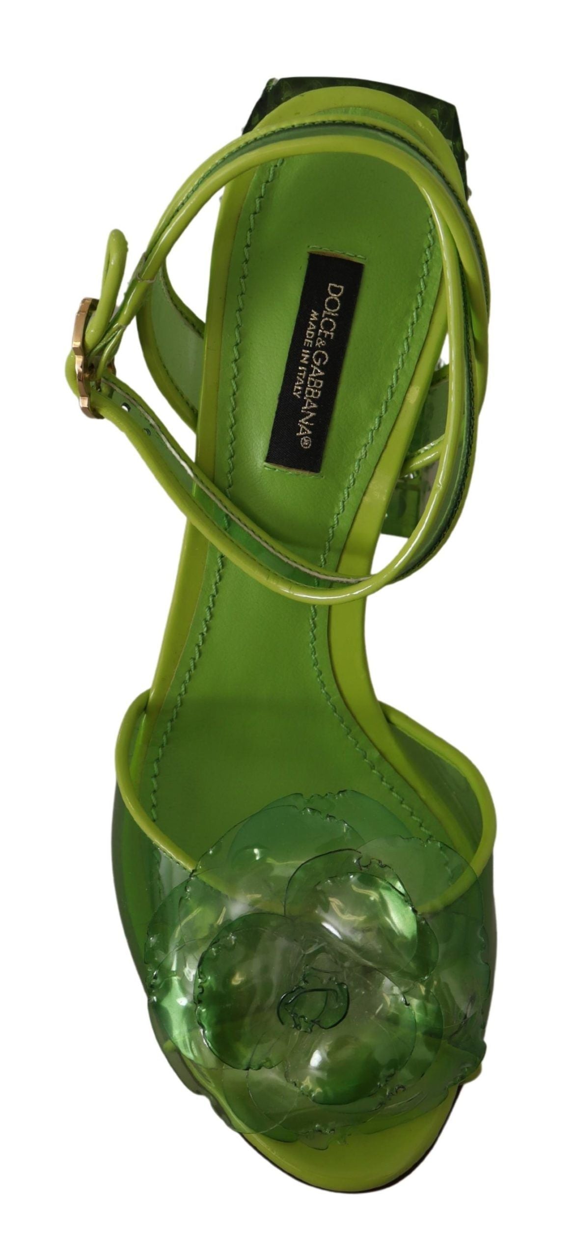 Enchanting Green Crystal Embellished Sandals