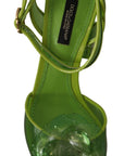 Enchanting Green Crystal Embellished Sandals