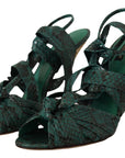 Elegant Green Python Strappy Heels