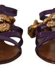 Purple Heart Chain Gladiator Flats