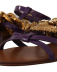 Purple Heart Chain Gladiator Flats