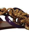 Purple Heart Chain Gladiator Flats