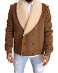 Elegant Double Breasted Shearling Jacket