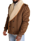 Elegant Double Breasted Shearling Jacket