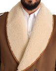 Elegant Double Breasted Shearling Jacket