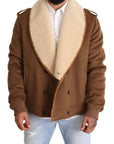 Elegant Double Breasted Shearling Jacket