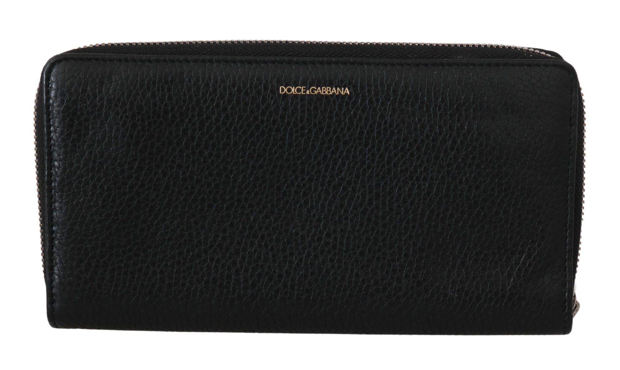 Elegant Black Leather Zip Continental Wallet
