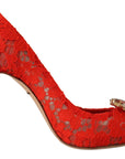 Red Crystal Taormina Lace Heels Pumps