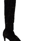 Elegant Stretch Sock Boots in Sleek Black