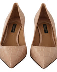 Elegant Beige Leather Pumps