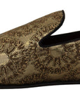 Gold Tone Loafers Slides Dress Shoes