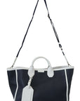 Elegant Two-Tone Leather Shopper Tote