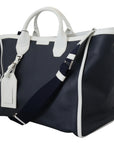 Elegant Two-Tone Leather Shopper Tote