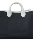 Elegant Two-Tone Leather Shopper Tote