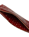 Elegant Red Leather Ayers Snake Clutch
