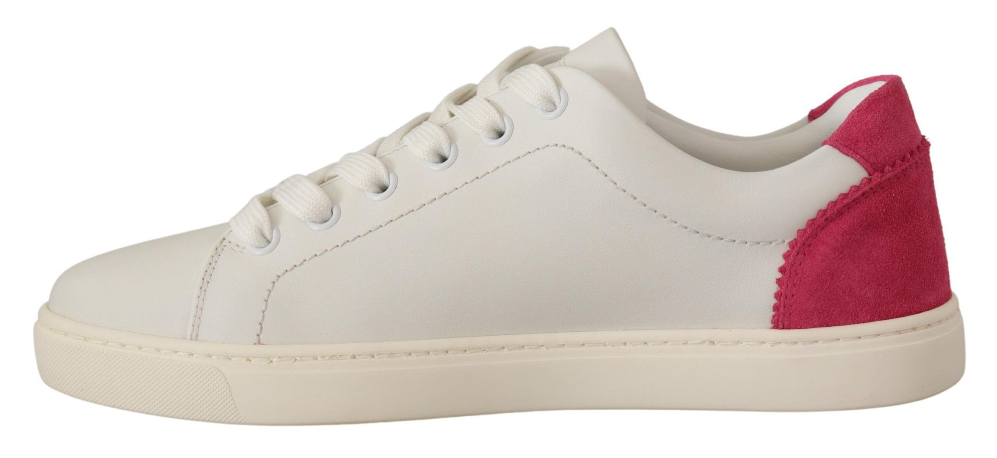 Elegant White Leather Low-Top Sneakers