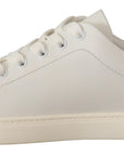 Elegant White Leather Low-Top Sneakers