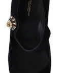 Elegant Black Suede Mary Janes Pumps